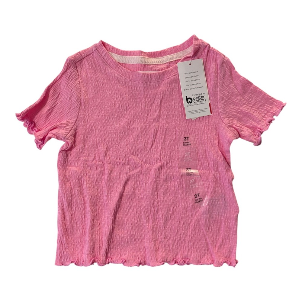 BBC-1 Epic Threads Solid Textured T-Shirt Little Girls 3T - Juicy Pink